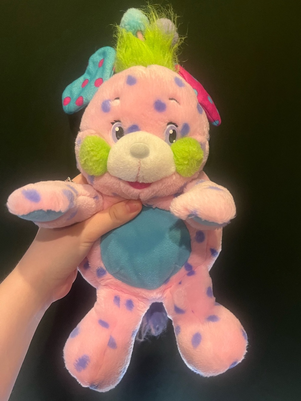 Vintage 2001 Toymax Popples Polka Dottie Pink Plush Toy